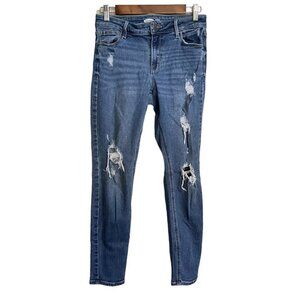Old Navy Womens Medium Wash Distressed Rockstar Super Skinny jeans Size 6